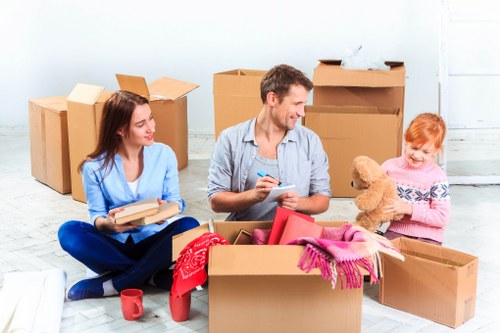 Removal team planning a house move in a Danish city