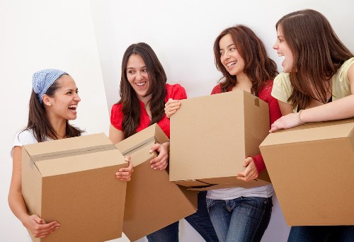 Packed moving boxes organized for a home move in Denmark