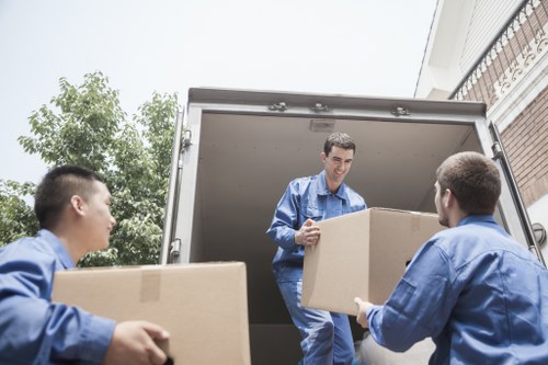 Packed moving boxes ready for a house removal in Denmark
